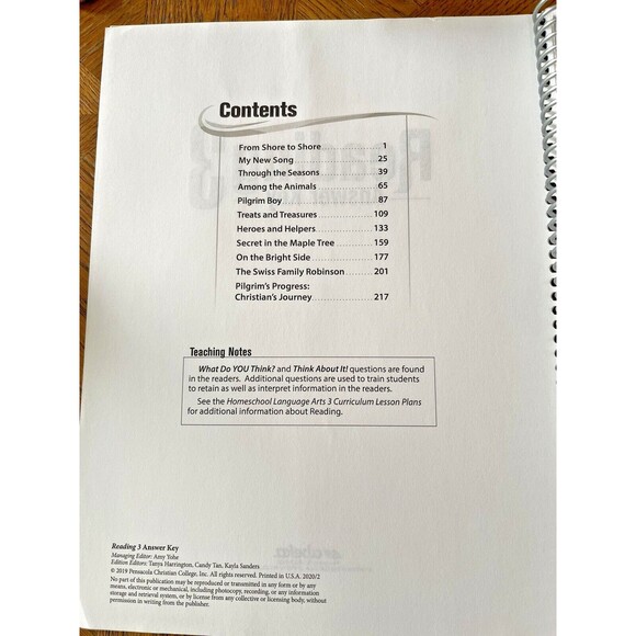 Abeka Reading 3 Answer Key - Picture 2 of 4